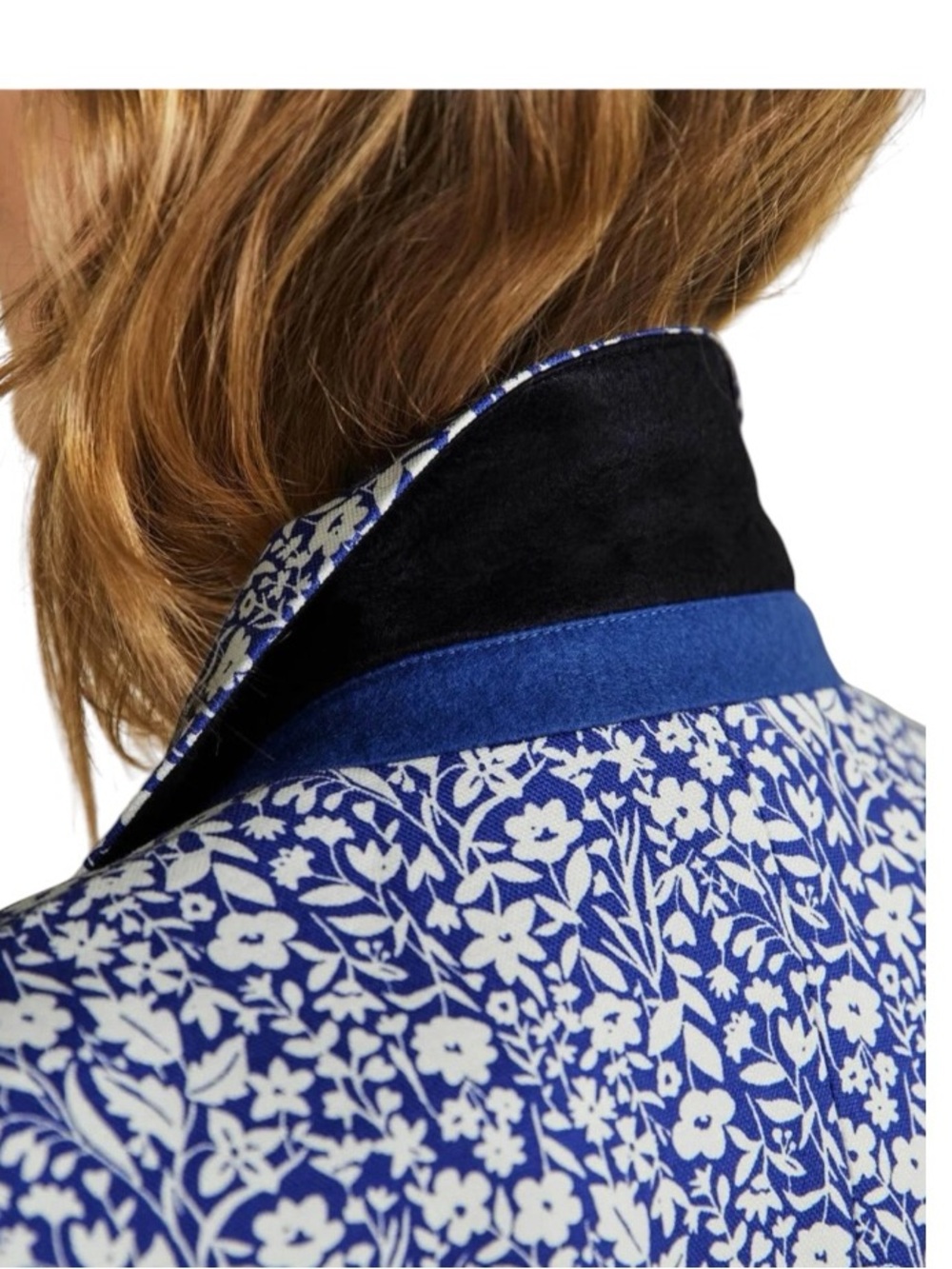 Boden Blue Floral Carrie Single Button Blazer Jacket Size 14 NWOT Cottagecore - Picture 10 of 16